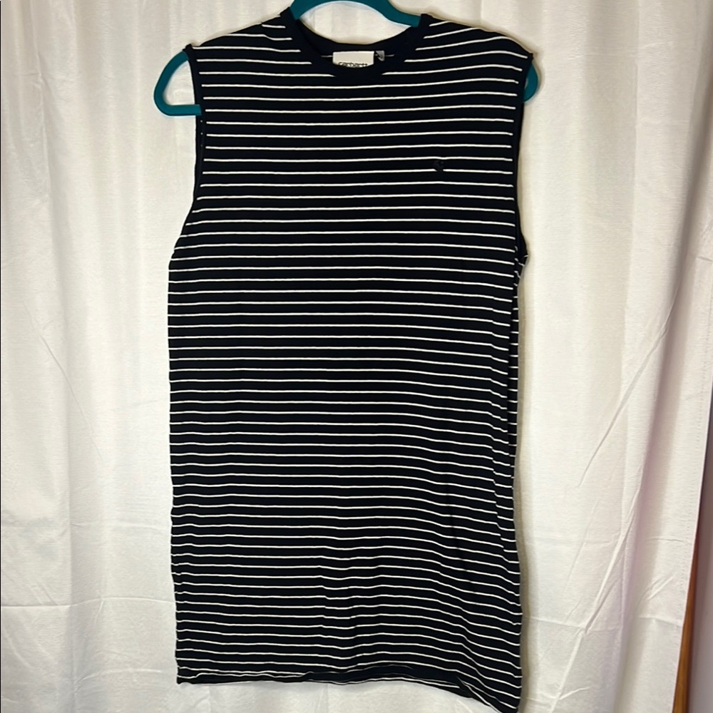 Carhartt W’ Cullen Black and White Striped Sleeveless Dress size Small